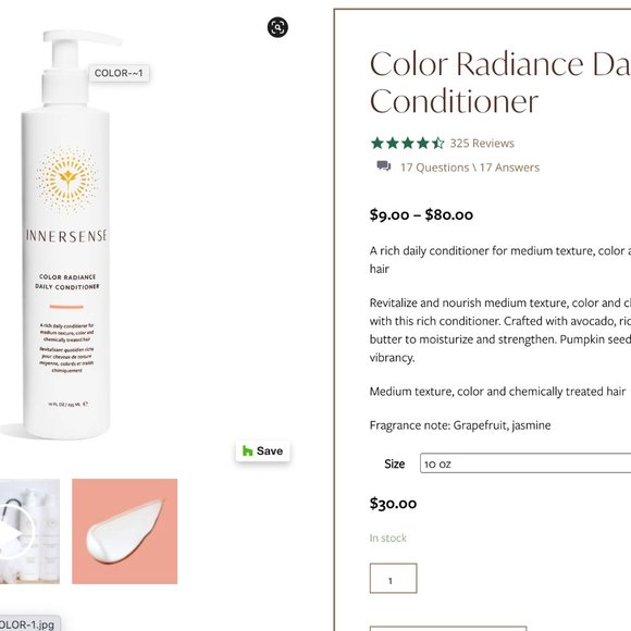 One New  Innersense Color Radiance Daily Conditioner - Picture 2 of 3